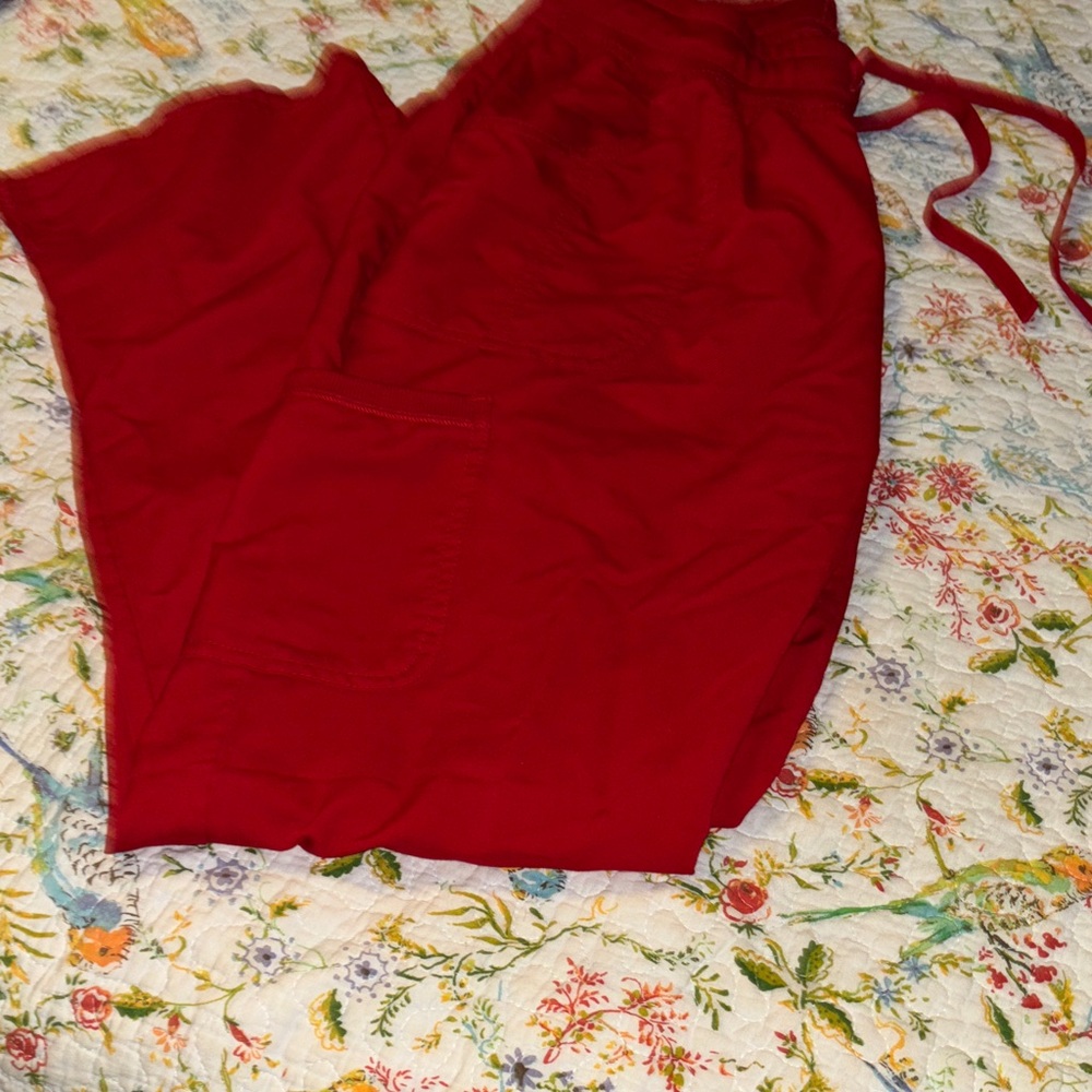 Scrubstar Vibrant Red elastic draw string scrub pants